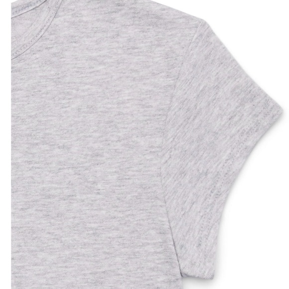 Gray Kids Shirt-Wonder Nation Girls Short Sleeve Peplum T-shirt in Light Gray - Picture 2 of 3